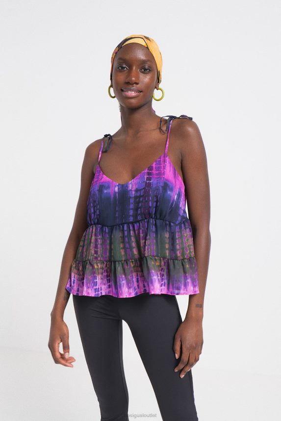 Women DesigualTie-dye strap top Clothing 68X2401116