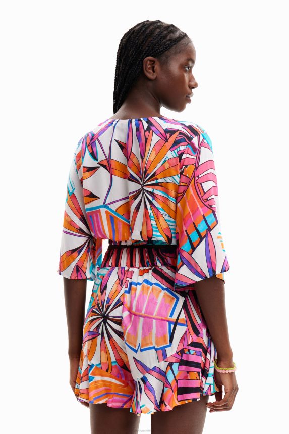 Women DesigualTropical wrap crop top Clothing 68X240604