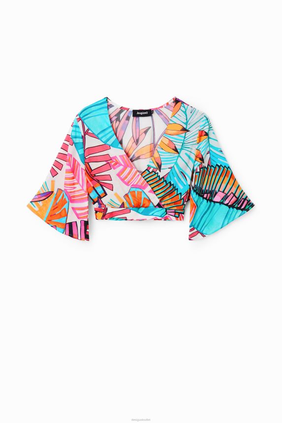 Women DesigualTropical wrap crop top Clothing 68X240604