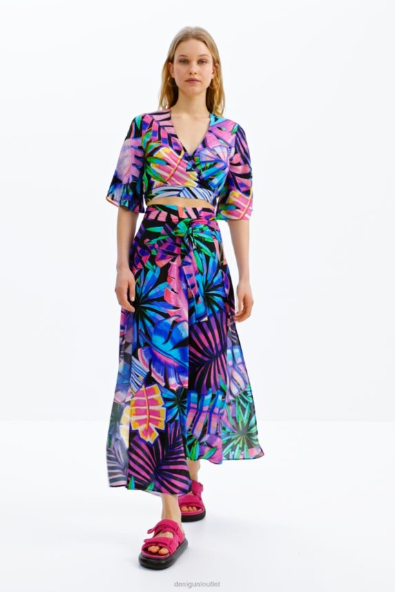 Women DesigualTropical wrap crop top Clothing 68X240637