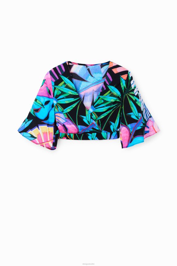 Women DesigualTropical wrap crop top Clothing 68X240637