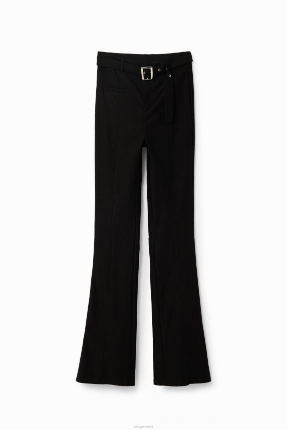 Women DesigualBelted flare trousers Clothing 68X240131