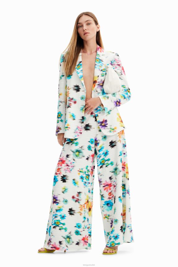 Women DesigualBlurry flowers maxi trousers Clothing 68X240926