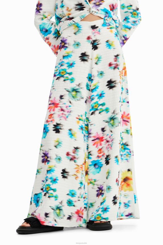 Women DesigualBlurry flowers maxi trousers Clothing 68X240926
