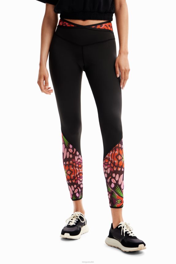 Women DesigualButterfly sport leggings Clothing 68X24078