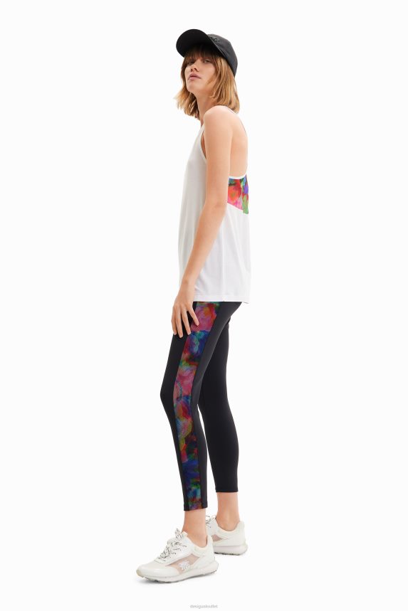 Women DesigualContrasting side sport leggings Clothing 68X240411
