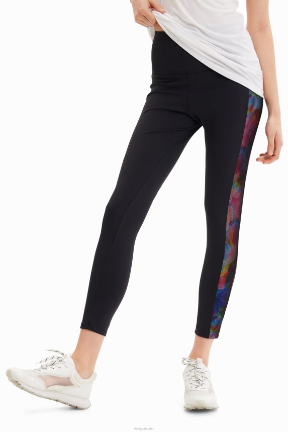 Women DesigualContrasting side sport leggings Clothing 68X240411