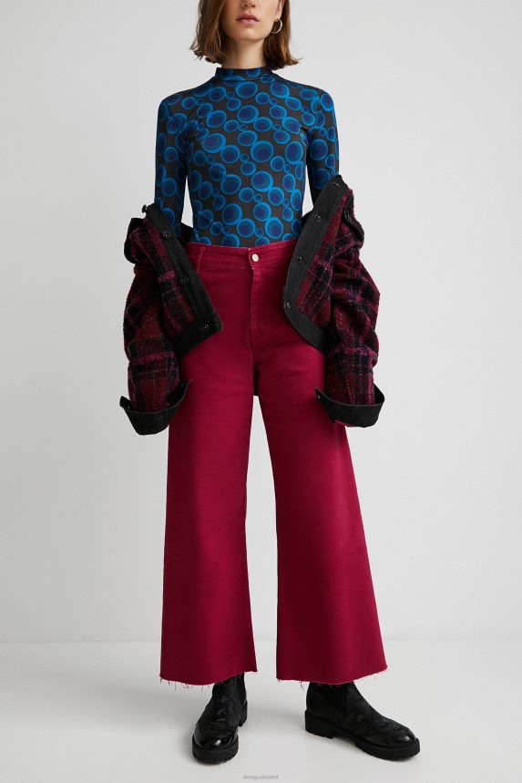 Women DesigualCropped culotte jeans Clothing 68X240735