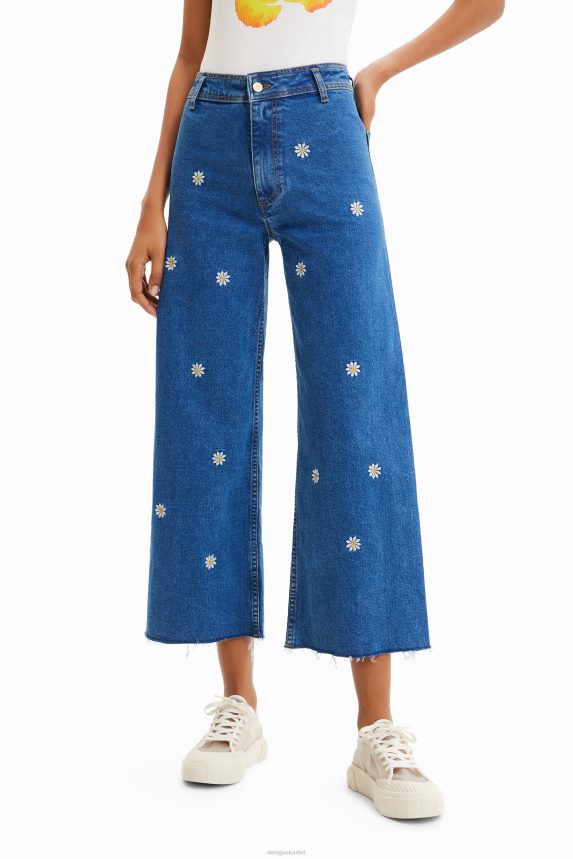 Women DesigualDaisy cropped culotte jeans Clothing 68X240318