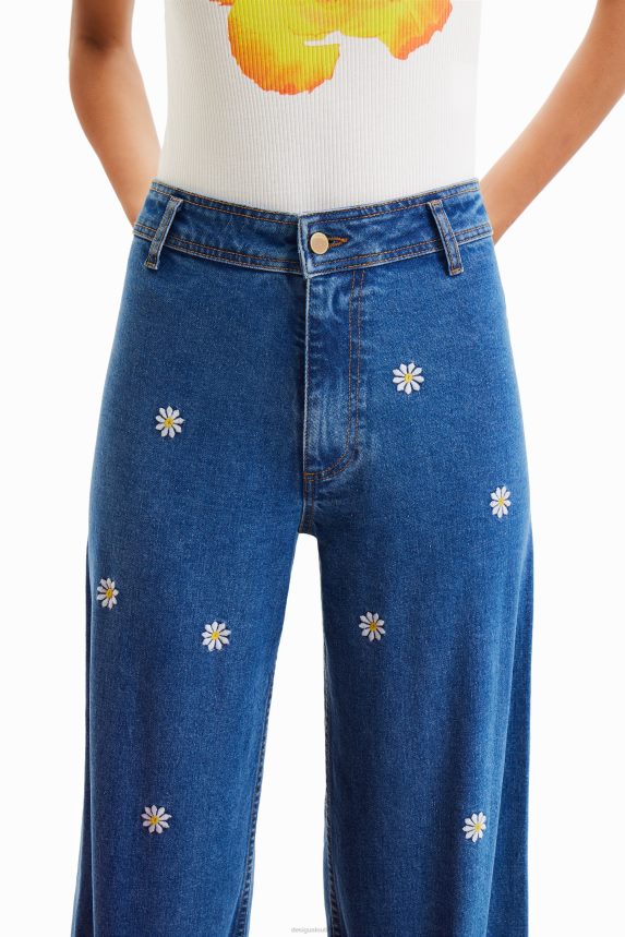 Women DesigualDaisy cropped culotte jeans Clothing 68X240318