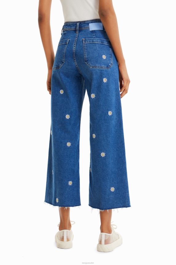Women DesigualDaisy cropped culotte jeans Clothing 68X240318