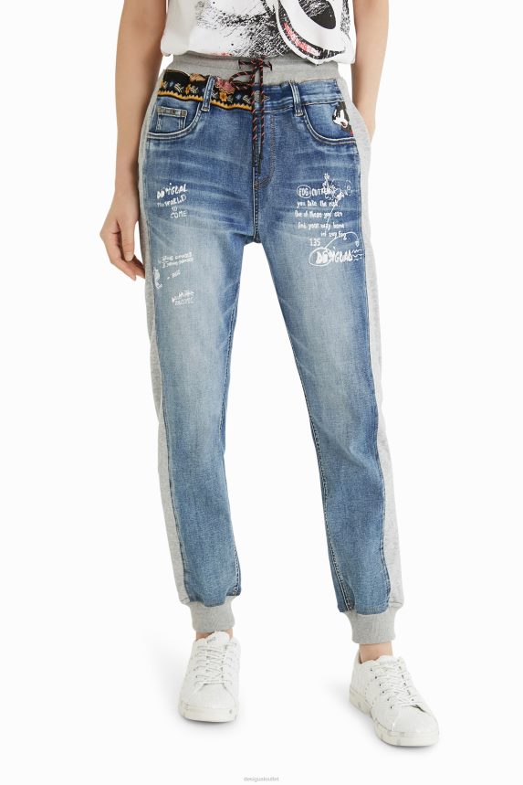 Women DesigualDisney's Mickey Mouse jogger jeans Clothing 68X2403