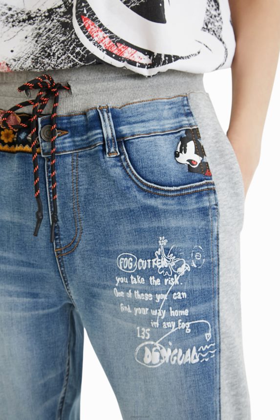 Women DesigualDisney's Mickey Mouse jogger jeans Clothing 68X2403