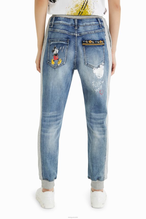 Women DesigualDisney's Mickey Mouse jogger jeans Clothing 68X2403