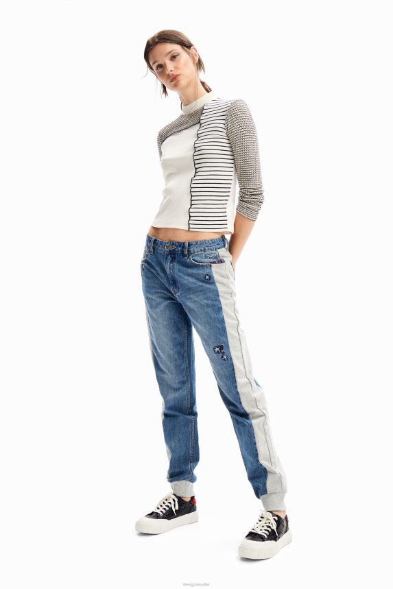 Women DesigualEmbroidered jogger jeans Clothing 68X24093