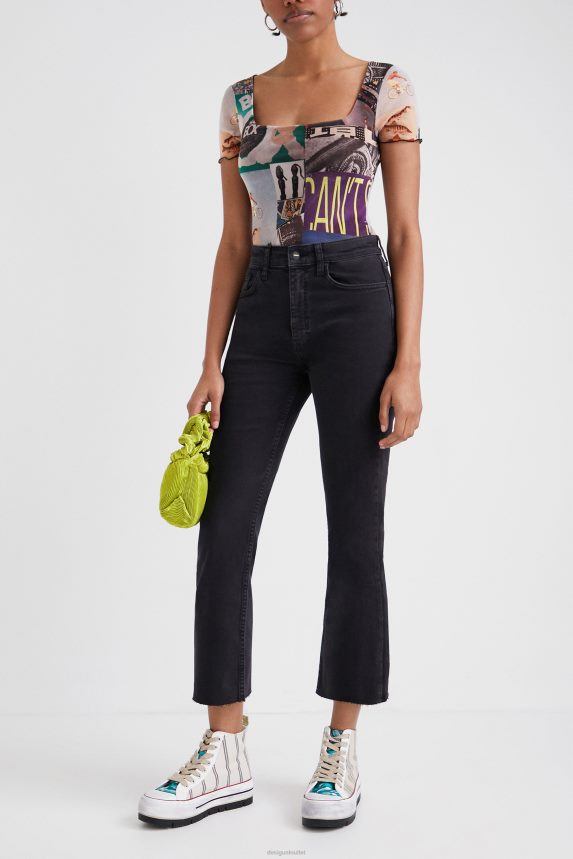 Women DesigualFlared ankle grazer jeans Clothing 68X2401026