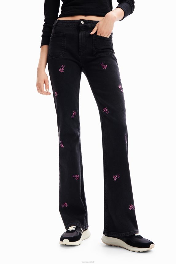 Women DesigualFloral flare jeans Clothing 68X240223