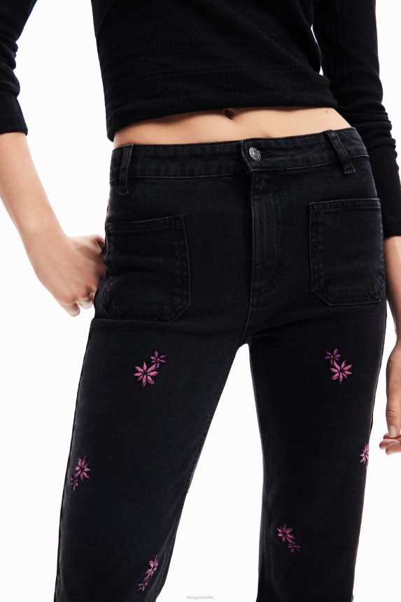 Women DesigualFloral flare jeans Clothing 68X240223