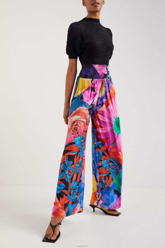 Women DesigualFloral palazzo trousers Clothing 68X2401078