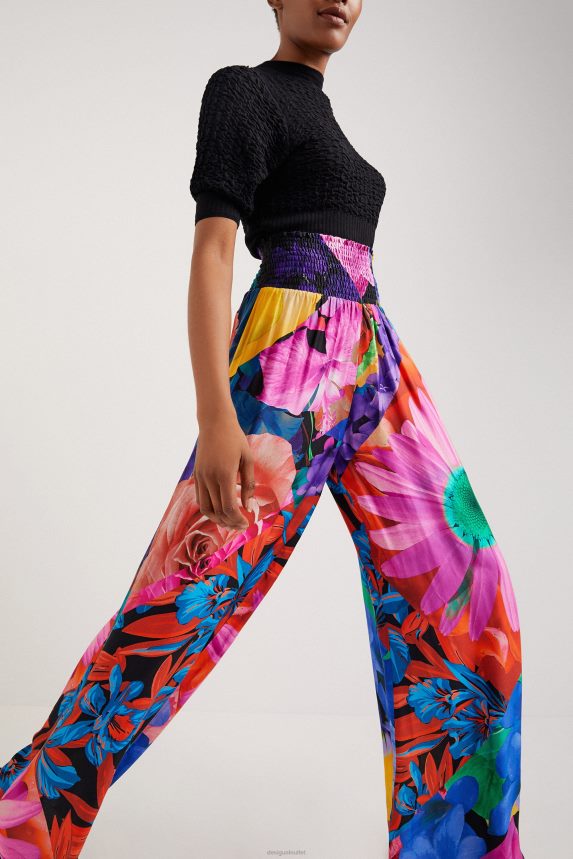 Women DesigualFloral palazzo trousers Clothing 68X2401078