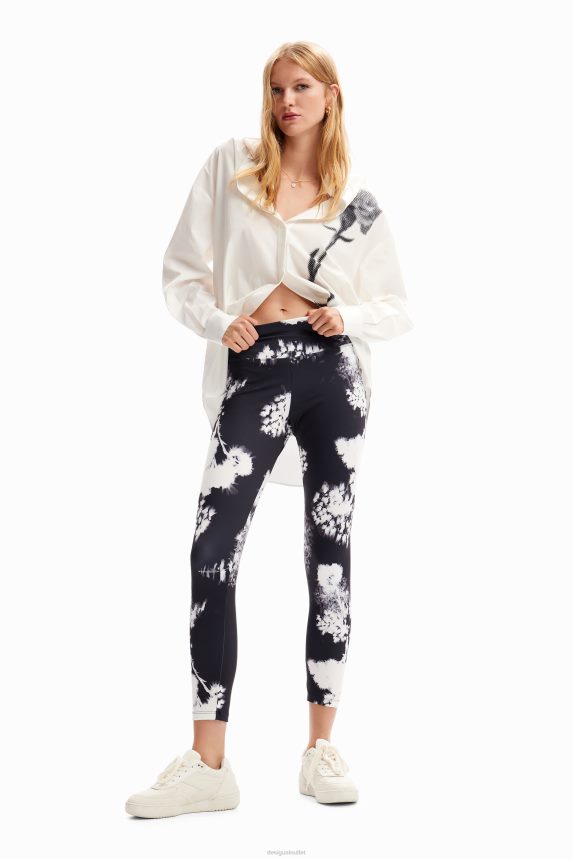 Women DesigualFloral sport leggings Clothing 68X240119