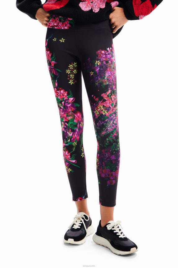 Women DesigualFloral sport leggings Clothing 68X24097