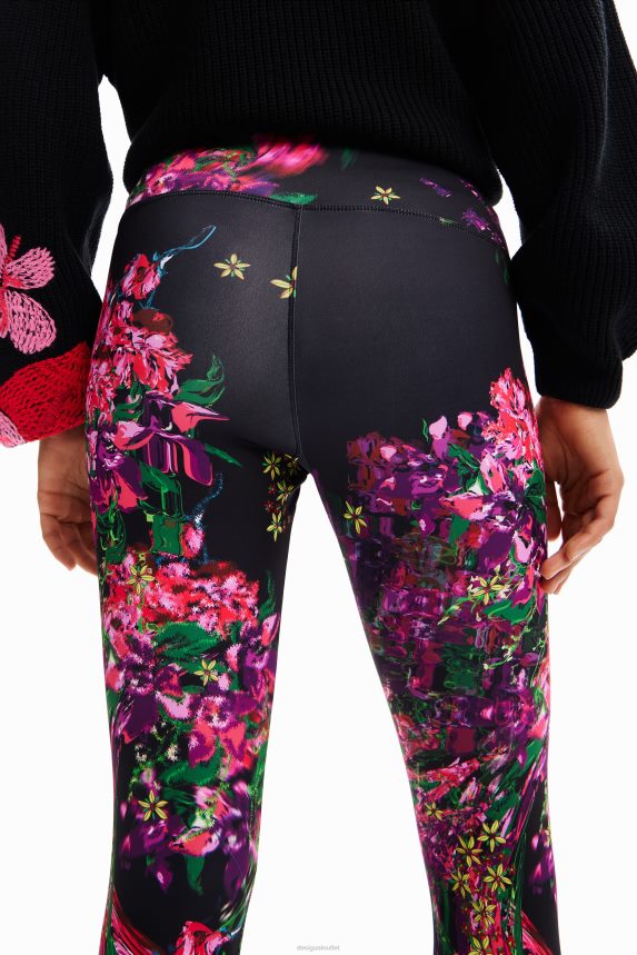 Women DesigualFloral sport leggings Clothing 68X24097