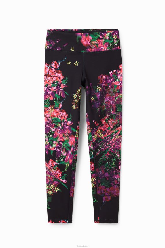 Women DesigualFloral sport leggings Clothing 68X24097