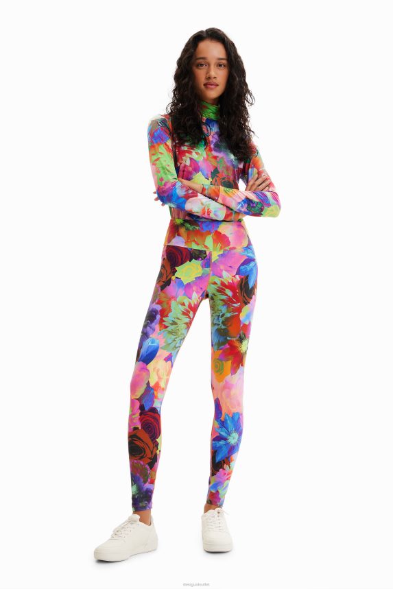 Women DesigualFloral stretch leggings Clothing 68X240282