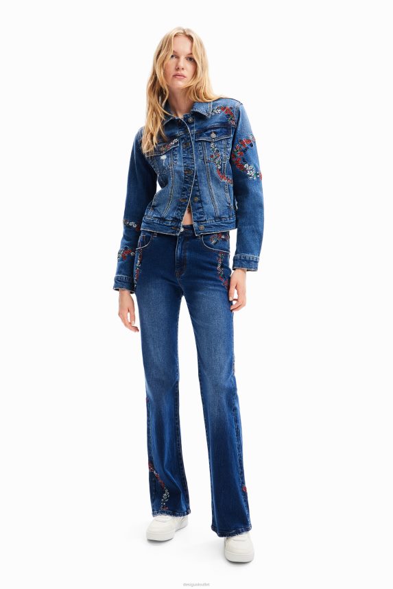 Women DesigualFloral wide-leg jeans Clothing 68X240138