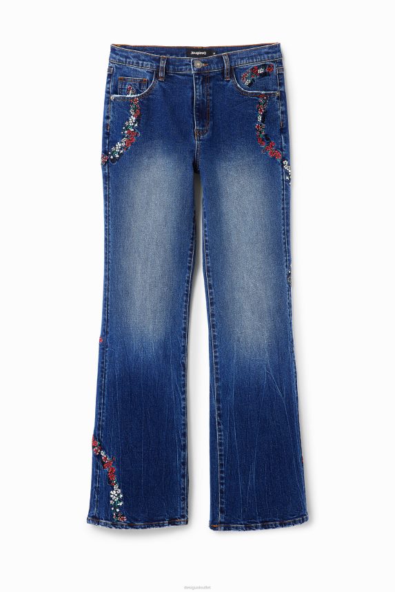 Women DesigualFloral wide-leg jeans Clothing 68X240138