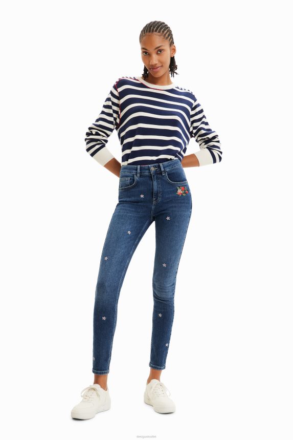 Women DesigualFlower skinny push-up jeans Clothing 68X240445