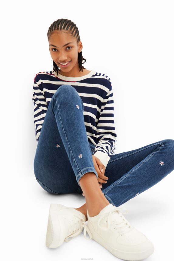 Women DesigualFlower skinny push-up jeans Clothing 68X240445