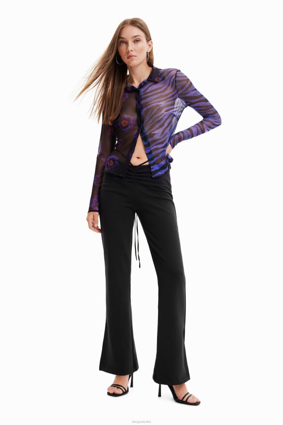 Women DesigualGathered trousers with ties Clothing 68X240706