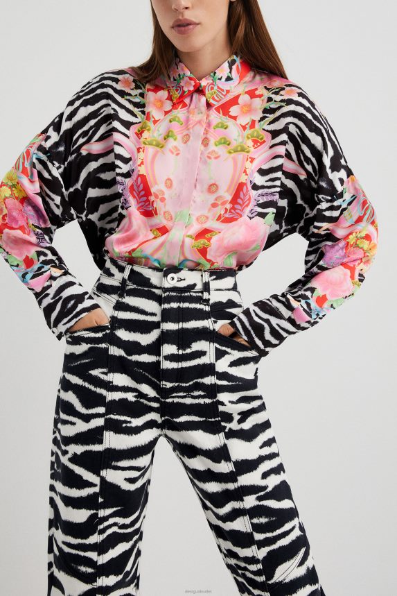 Women DesigualHigh-waisted long trousers Clothing 68X2401034