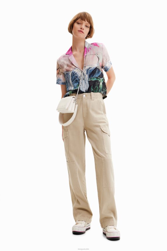 Women DesigualLong cargo trousers Clothing 68X240228