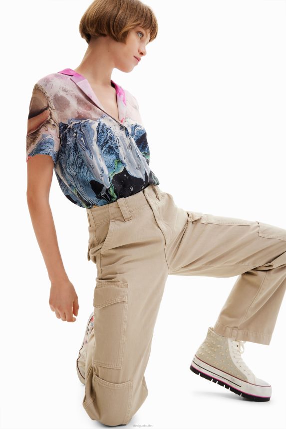 Women DesigualLong cargo trousers Clothing 68X240228