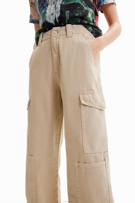 Women DesigualLong cargo trousers Clothing 68X240228