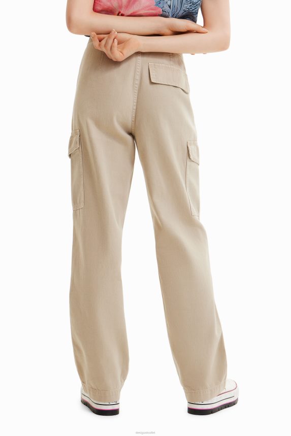 Women DesigualLong cargo trousers Clothing 68X240228