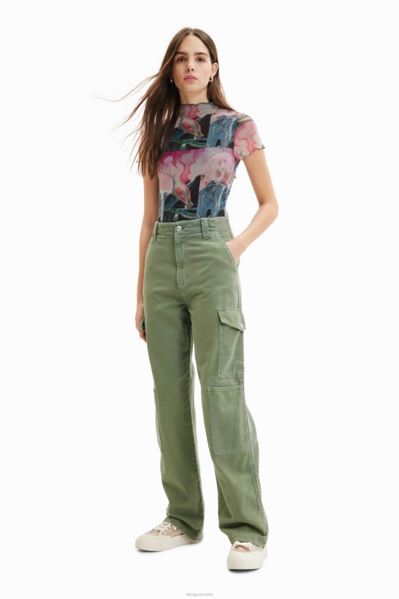 Women DesigualLong cargo trousers Clothing 68X240247