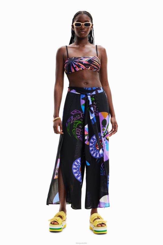 Women DesigualM. Christian Lacroix slit trousers Clothing 68X240983