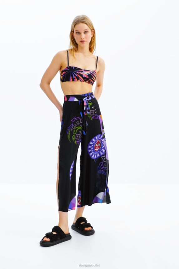 Women DesigualM. Christian Lacroix slit trousers Clothing 68X240983