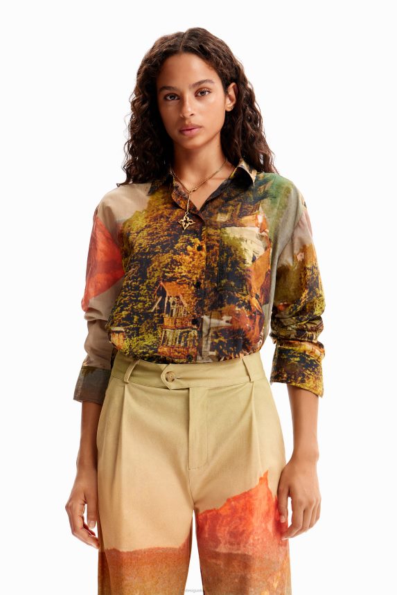 Women DesigualM. Christian Lacroix straight landscape trousers Clothing 68X24068