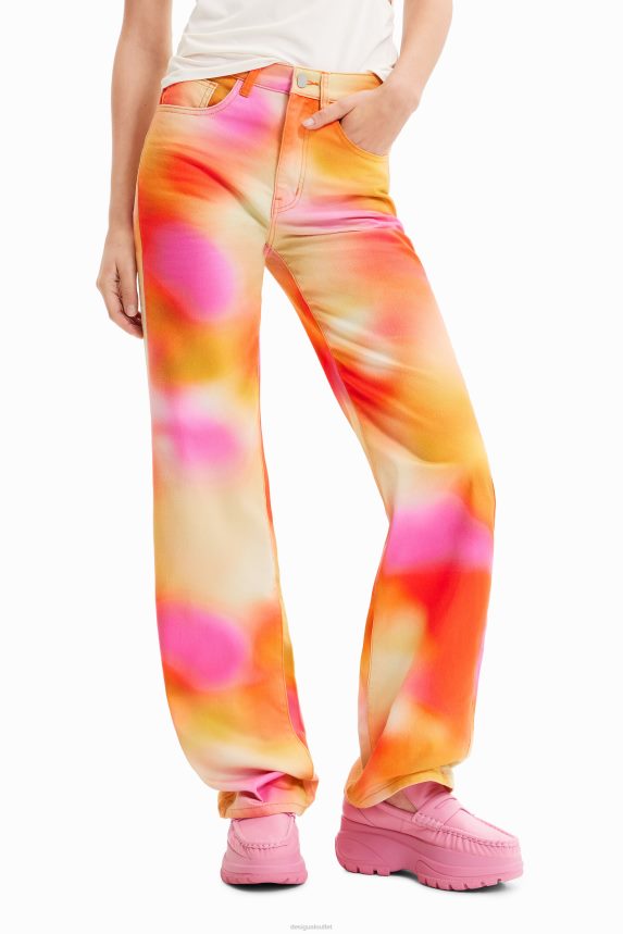 Women DesigualMaitrepierre multicolour wide leg jeans Clothing 68X240781