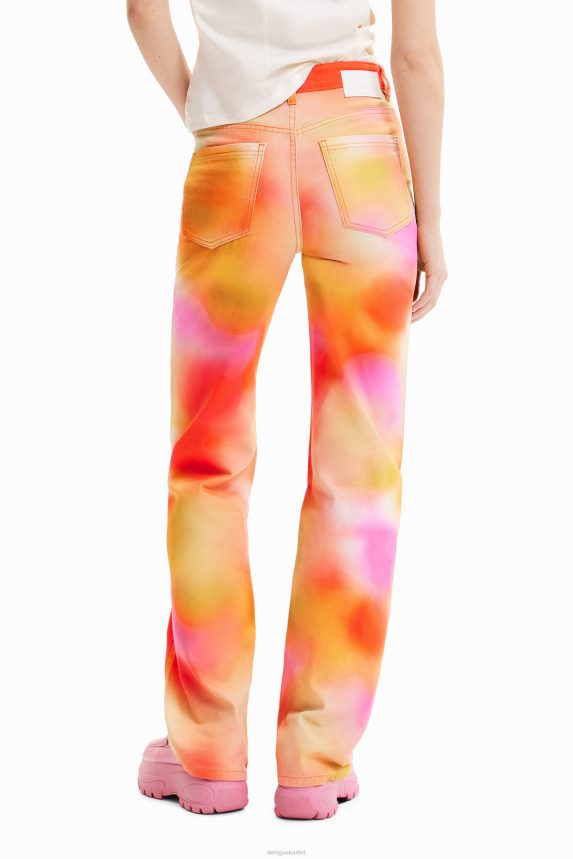 Women DesigualMaitrepierre multicolour wide leg jeans Clothing 68X240781