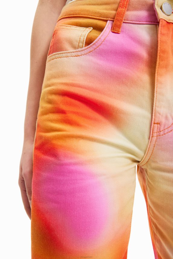 Women DesigualMaitrepierre multicolour wide leg jeans Clothing 68X240781