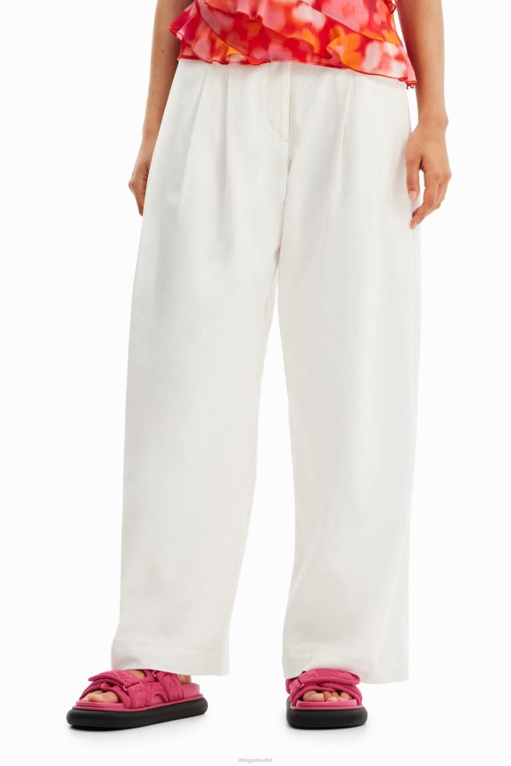 Women DesigualPleated wide-leg trousers Clothing 68X240460