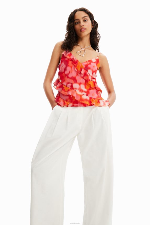 Women DesigualPleated wide-leg trousers Clothing 68X240460