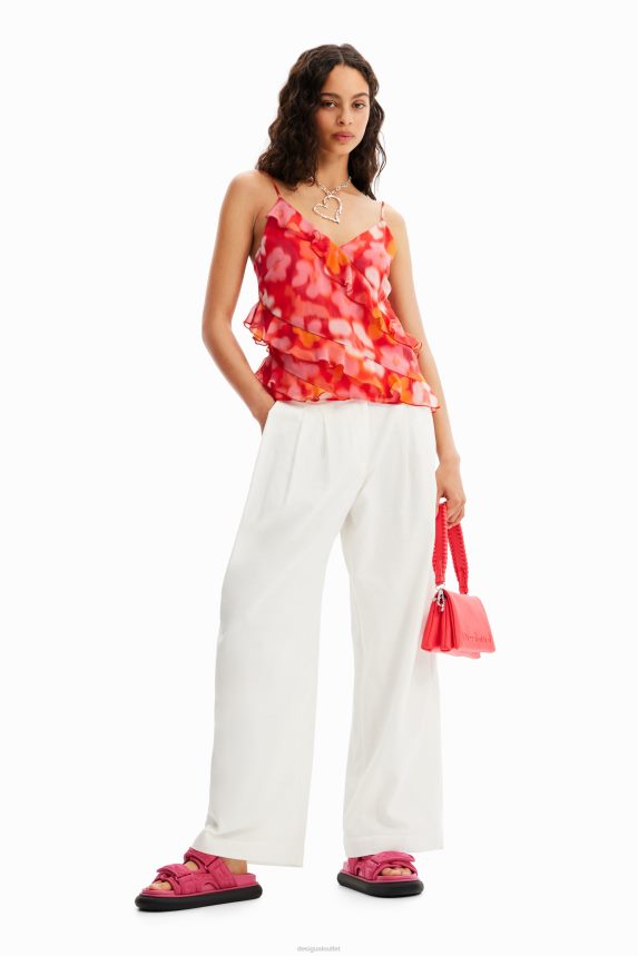 Women DesigualPleated wide-leg trousers Clothing 68X240460