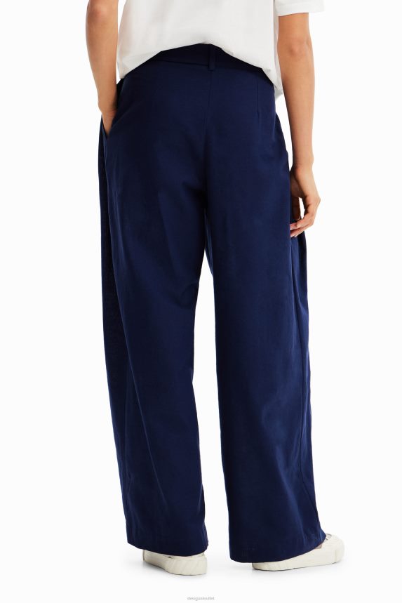 Women DesigualPleated wide-leg trousers Clothing 68X240466